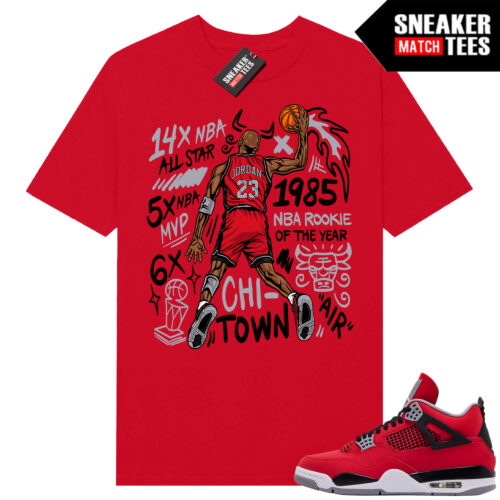 Toro Bravo 4s AJ4 Sneaker Match Tees Red Slam Dunk
