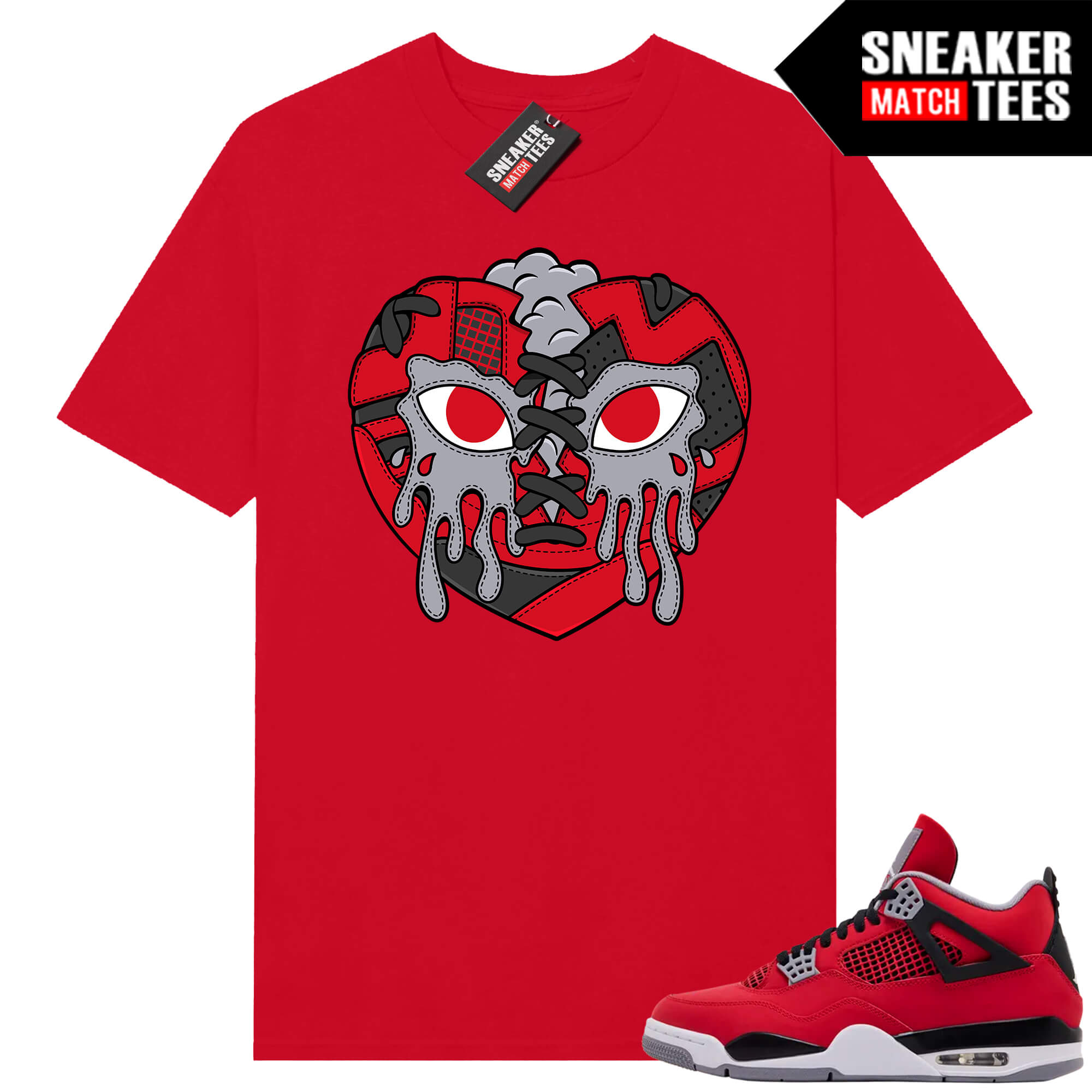 Toro Bravo 4s AJ4 Sneaker Match Tees Red Sneaker Heart
