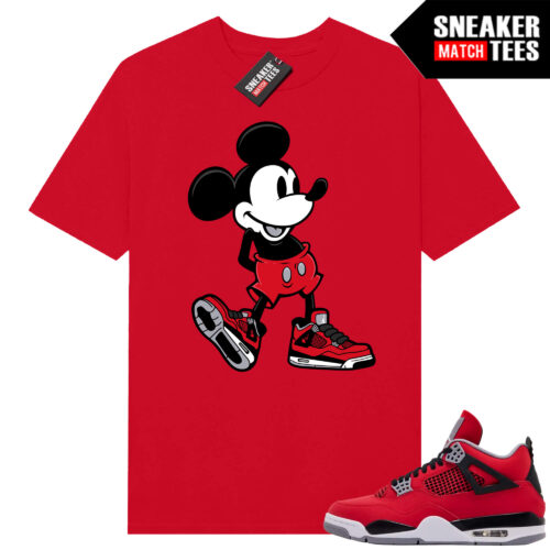 Toro Bravo 4s AJ4 Sneaker Match Tees Red Sneakerhead Mickey