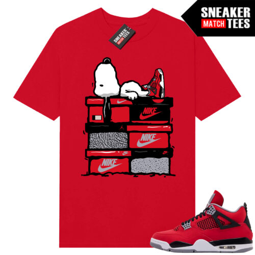 Toro Bravo 4s AJ4 Sneaker Match Tees Red Sneakerhead Snoopy