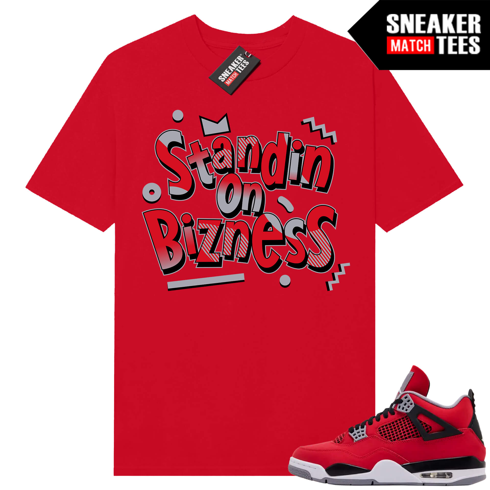 Toro Bravo 4s AJ4 Sneaker Match Tees Red Standin On Bizness