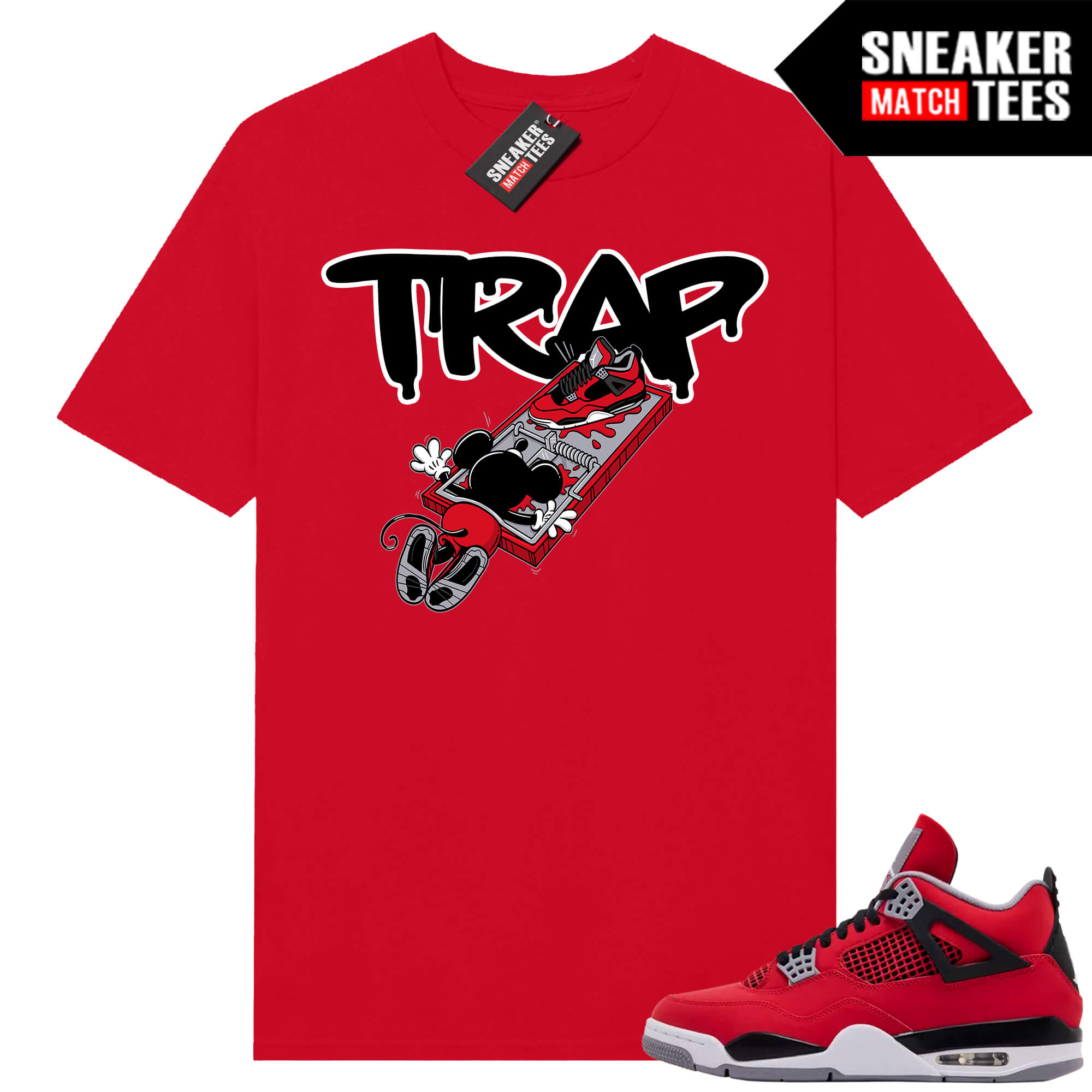 Toro Bravo 4s AJ4 Sneaker Match Tees Red TRAP
