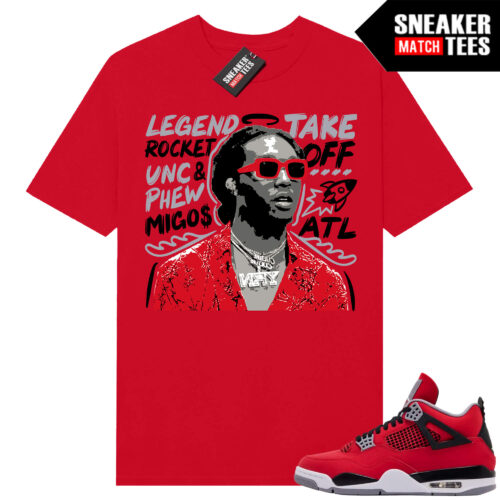 Toro Bravo 4s AJ4 Sneaker Match Tees Red Takeoff Tribute