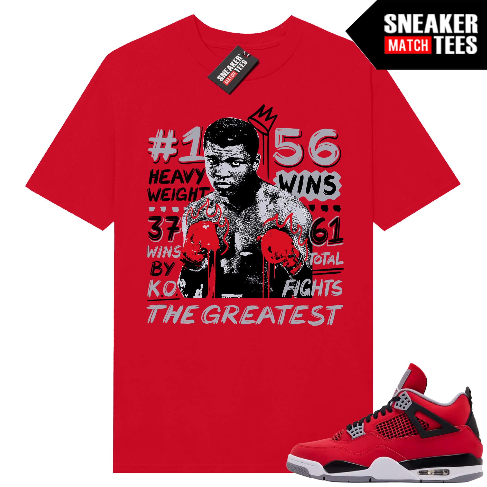 Toro Bravo 4s AJ4 Sneaker Match Tees Red The Greatest