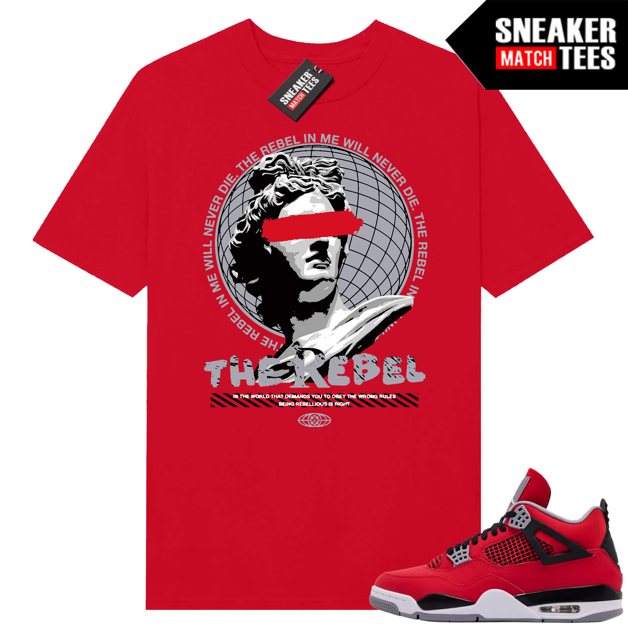 Toro Bravo 4s AJ4 Sneaker Match Tees Red The Rebel In Me