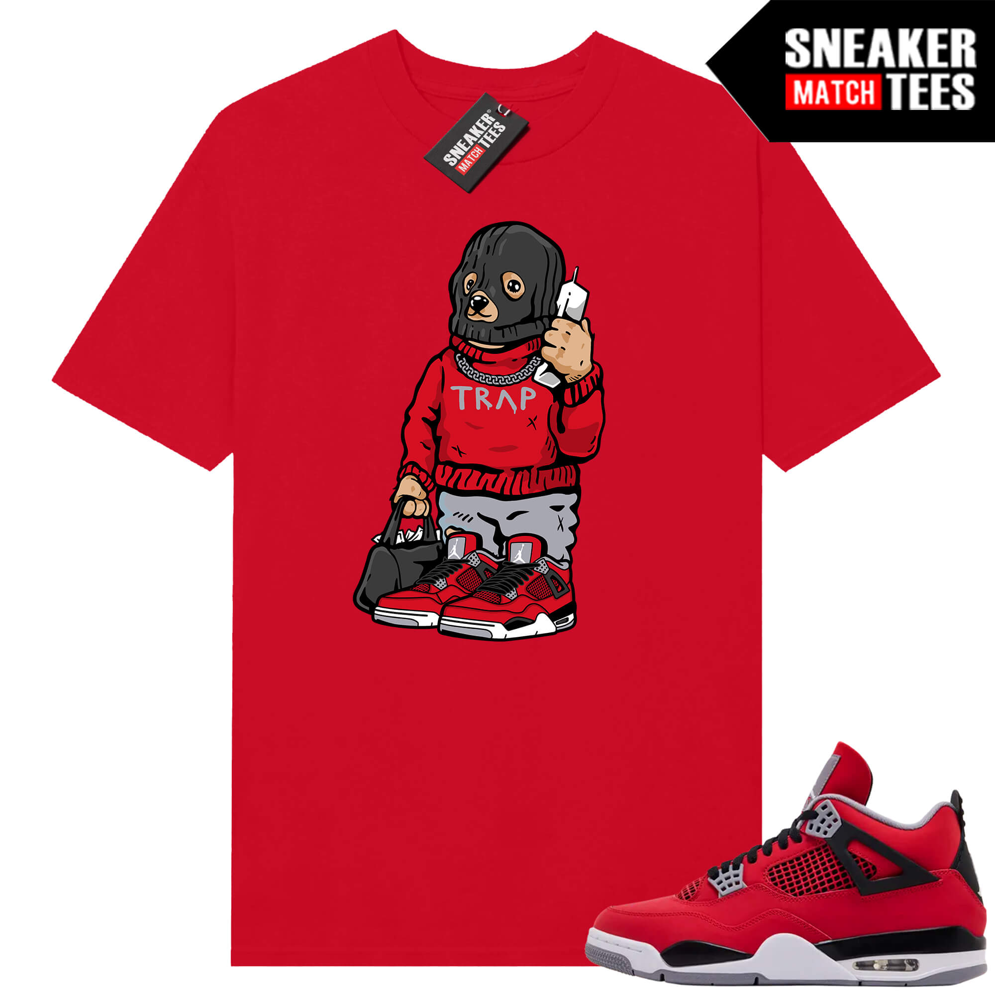 Toro Bravo 4s AJ4 Sneaker Match Tees Red Trap Bear