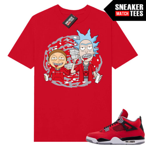 Toro Bravo 4s AJ4 Sneaker Match Tees Red Trap Ric Morty