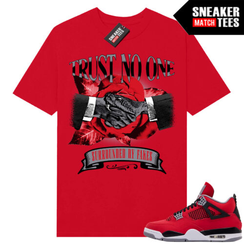Toro Bravo 4s AJ4 Sneaker Match Tees Red Trust No One Snakes