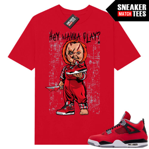 Toro Bravo 4s AJ4 Sneaker Match Tees Red Wanna Play