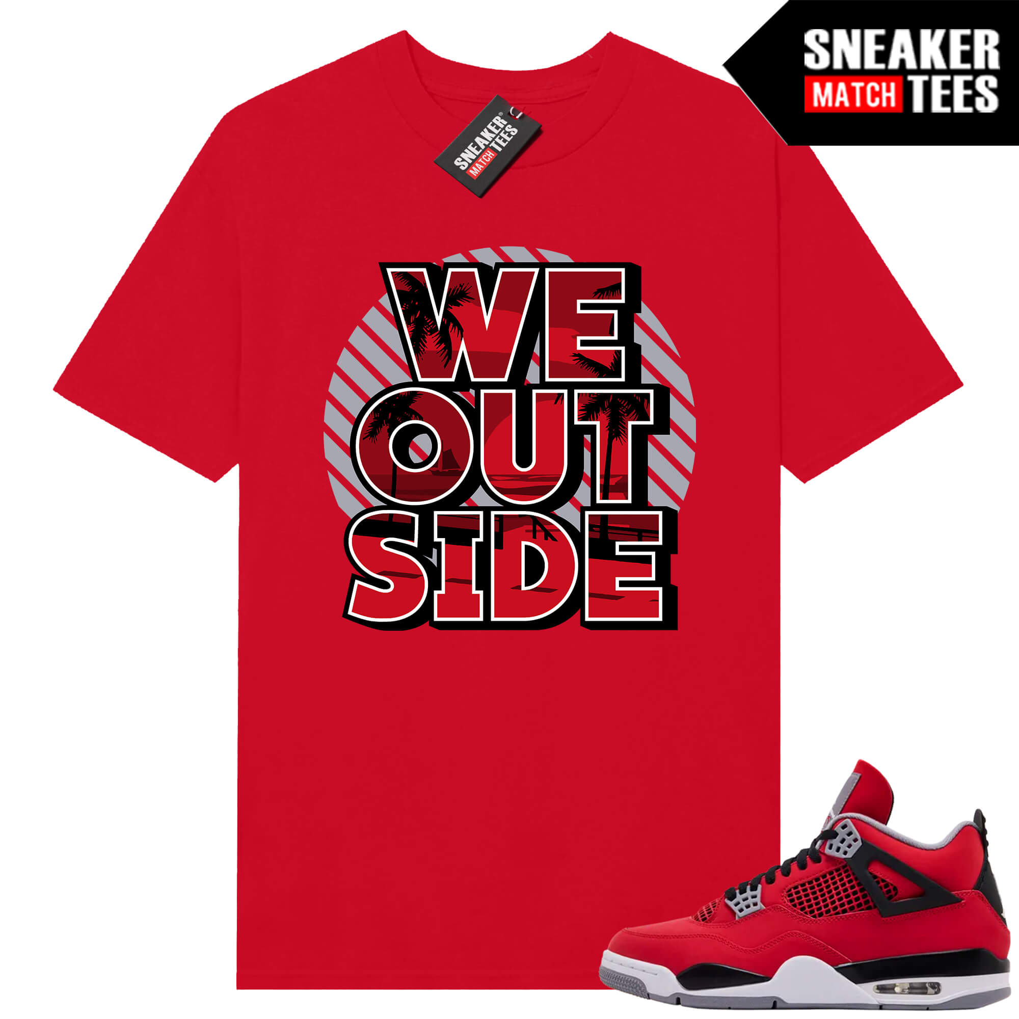 Toro Bravo 4s AJ4 Sneaker Match Tees Red We Outside