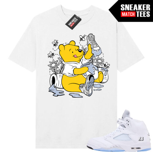 White Metallic 5s AJ5 Sneaker Match Tees White Shirt New Shoe Drip