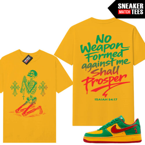 AF1 Concrete Boys Lucky Green Sneaker Match Tees Yellow Gold No Weapon
