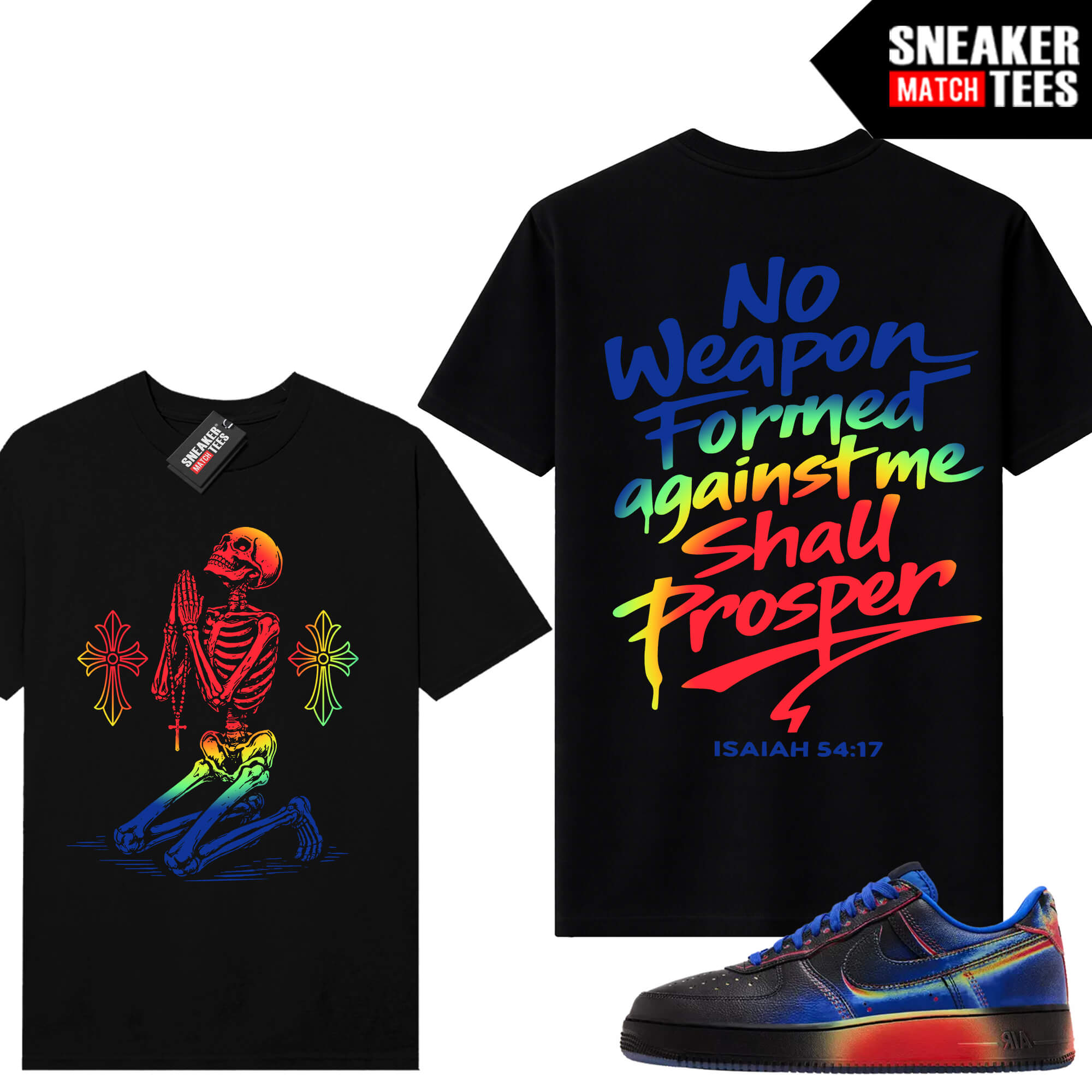 AF1 Heat Map Sneaker Match Tees Black No Weapon
