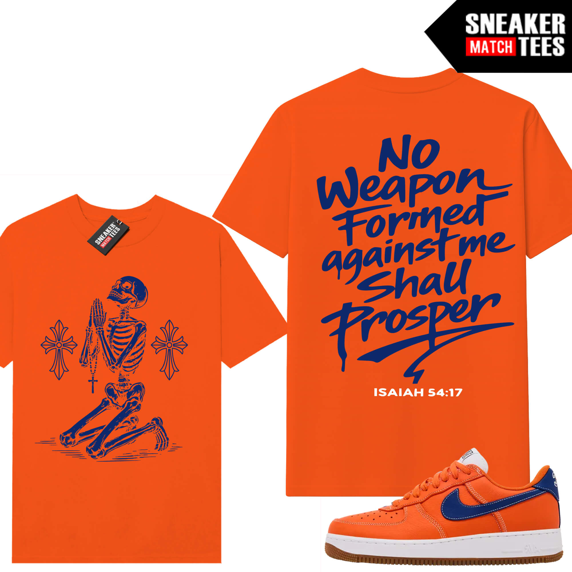 AF1 Low Knicks Sneaker Match Tees Orange No Weapon
