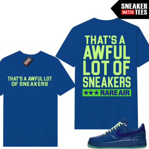 AF1 Low Patent Leather Mystic Navy Grape Ice Sneaker Match Tees Navy Awful Lot of Sneakers