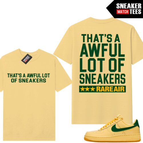 AF1 Low Patent Leather Topaz Gold Sneaker Match Tees Light Gold AWFUL lot of Sneakers