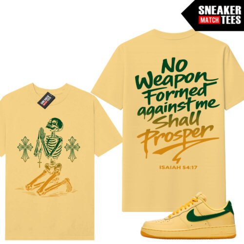 AF1 Low Patent Leather Topaz Gold Sneaker Match Tees Light Gold No Weapon