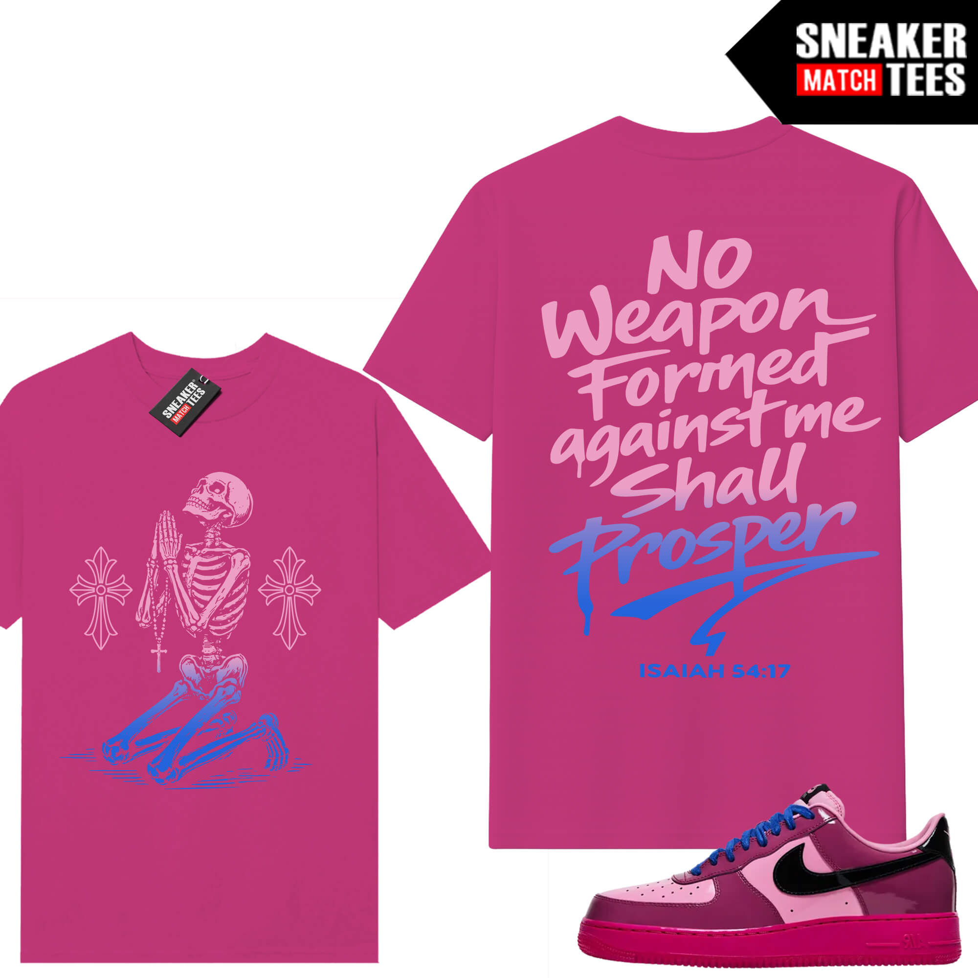 AF1 Low Pink Cooler Patent Sneaker Match Tees Pink No Weapon