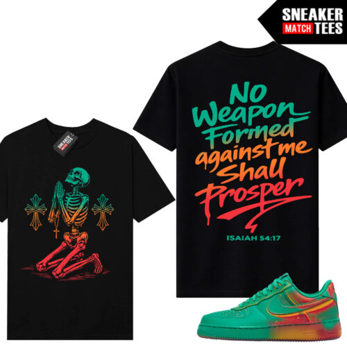 AF1 Low Stadium Green Crimson Sneaker Match Tees Black No Weapon