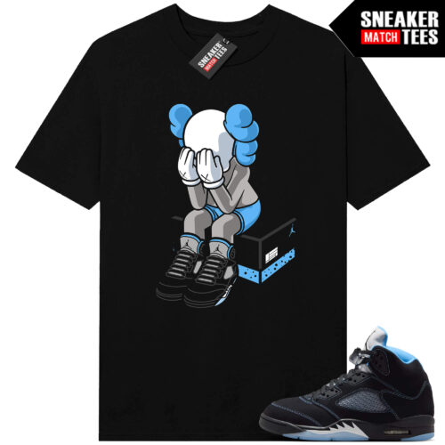 Black Carolina 5 AJ5 Sneaker Match Tees Black AJ5 Toy