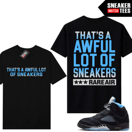 Black Carolina 5 AJ5 Sneaker Match Tees Black Awful Lot of Sneakers