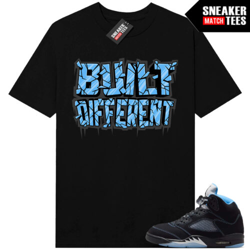 Black Carolina 5 AJ5 Sneaker Match Tees Black Built Different