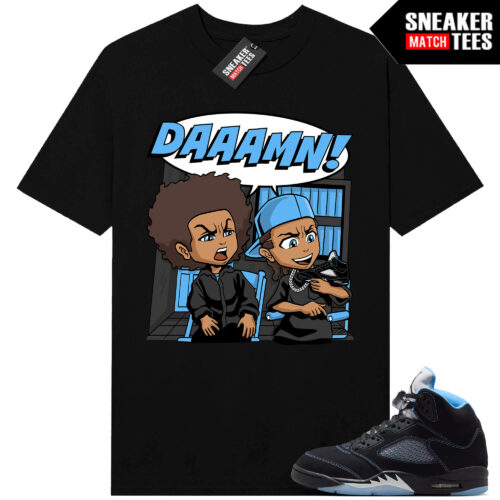 Black Carolina 5 AJ5 Sneaker Match Tees Black DAAAMN Parody