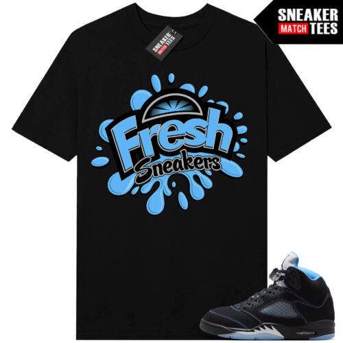 Black Carolina 5 AJ5 Sneaker Match Tees Black Fresh Sneakers