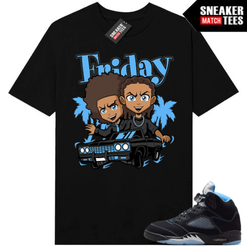 Black Carolina 5 AJ5 Sneaker Match Tees Black Friday parody