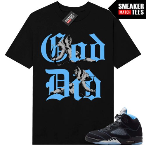 Black Carolina 5 AJ5 Sneaker Match Tees Black God Did