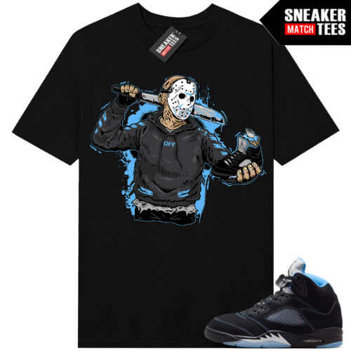 Black Carolina 5 AJ5 Sneaker Match Tees Black Jason Cop