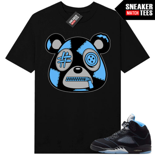 Black Carolina 5 AJ5 Sneaker Match Tees Black Misunderstood Bear