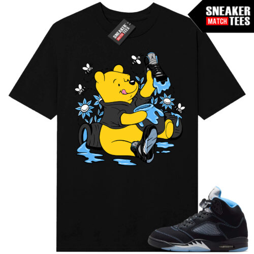 Black Carolina 5 AJ5 Sneaker Match Tees Black New Shoe Drip