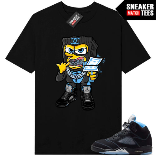 Black Carolina 5 AJ5 Sneaker Match Tees Black Shiesty Bob