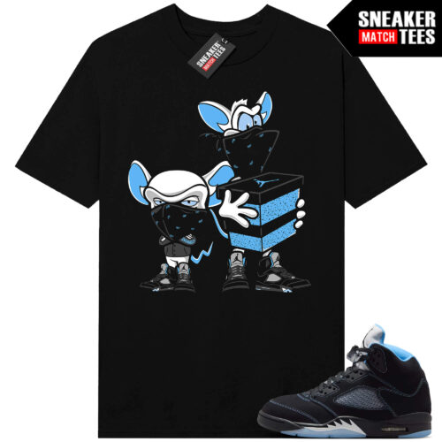 Black Carolina 5 AJ5 Sneaker Match Tees Black Sneaker Heist
