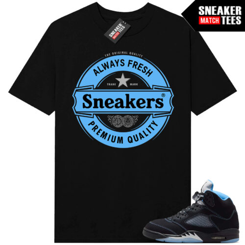 Black Carolina 5 AJ5 Sneaker Match Tees Black Sneakers
