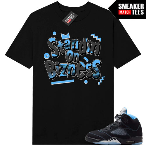Black Carolina 5 AJ5 Sneaker Match Tees Black Standin On Bizness