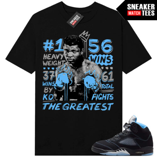Black Carolina 5 AJ5 Sneaker Match Tees Black The Greatest