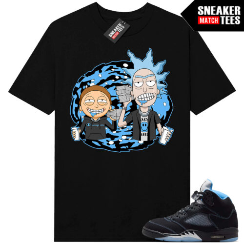 Black Carolina 5 AJ5 Sneaker Match Tees Black Trap Ric