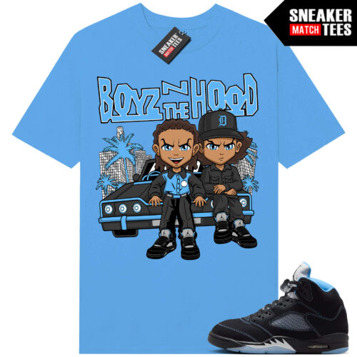 Black Carolina 5 AJ5 Sneaker Match Tees Carolina Blue Boyz N the Hood Parody