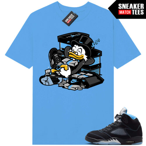 Black Carolina 5 AJ5 Sneaker Match Tees Carolina Blue Got My Bread Up