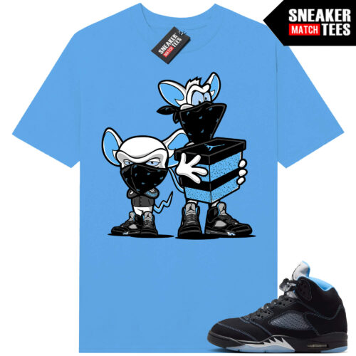 Black Carolina 5 AJ5 Sneaker Match Tees Carolina Blue Sneaker Heist