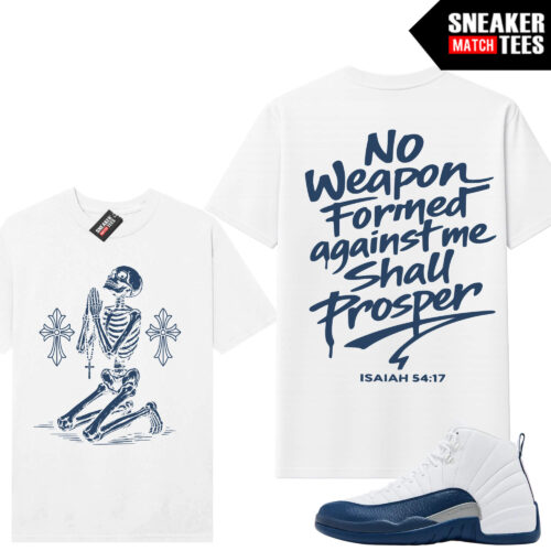 French Blue 12s AJ12 Sneaker Match Tees White No Weapon