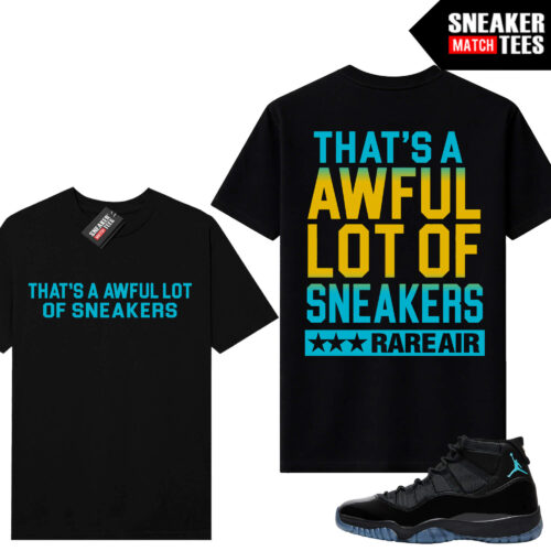 Gamma Blue 11 AJ11 Sneaker Match Tees Black AWFUL LOT OF SNEAKERS