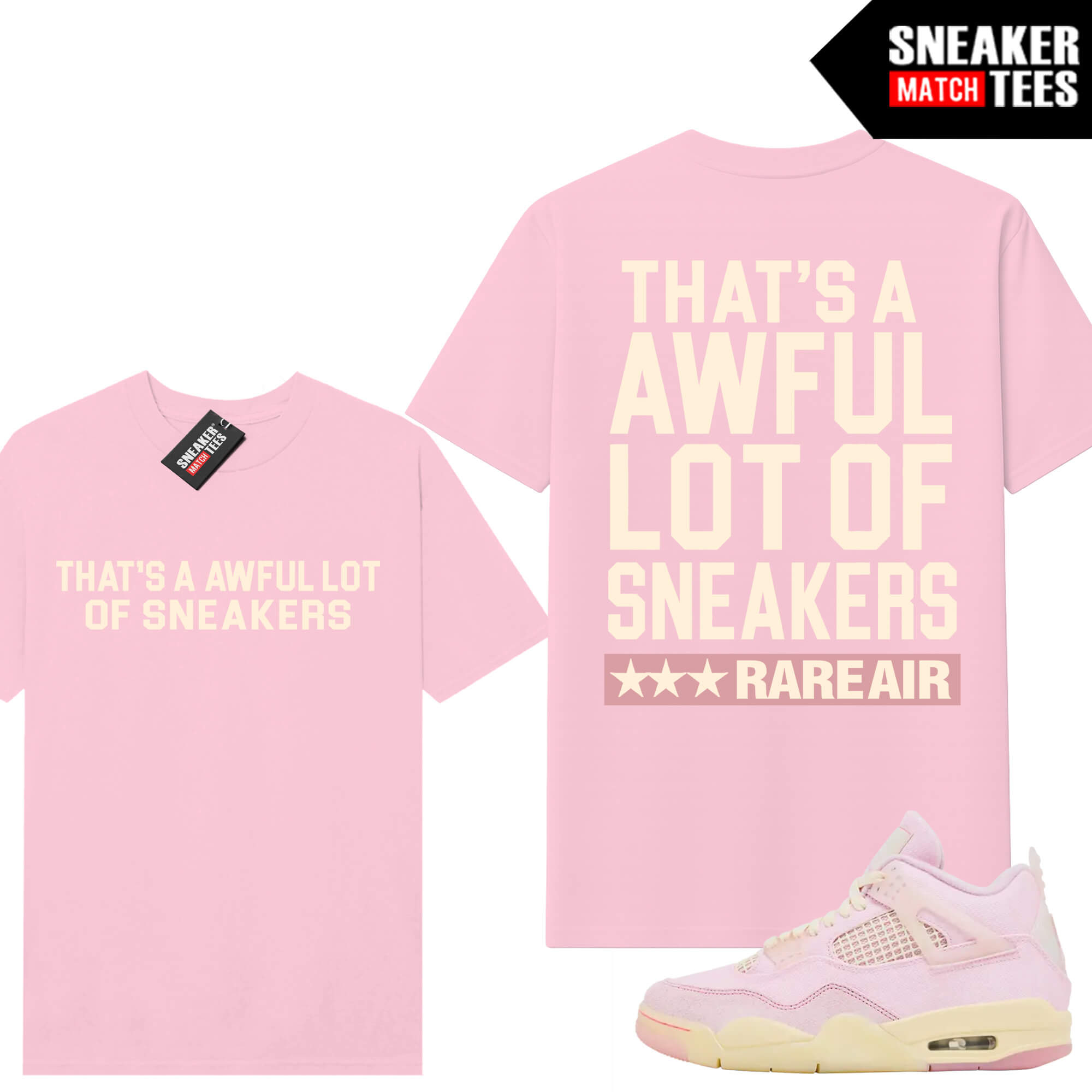 Ice Carmine 4 AJ4 Sneaker Match Tees Pink AWFUL LOT OF SNEAKERS