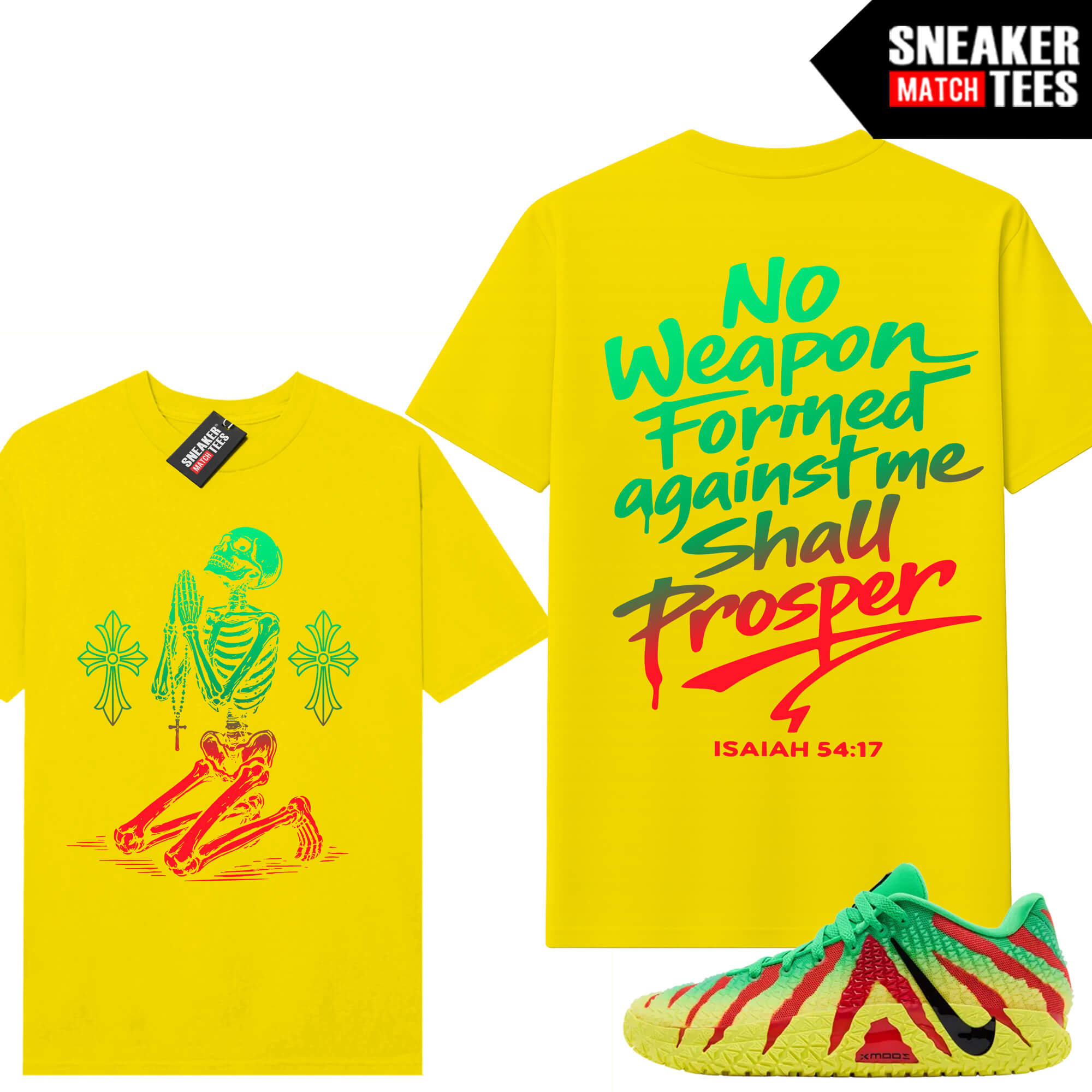 JA 3 x Jurassic Park Sneaker Match Tees Yellow No Weapon