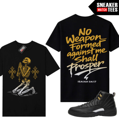 Master 12s AJ12 Sneaker Match Tees Black No Weapon