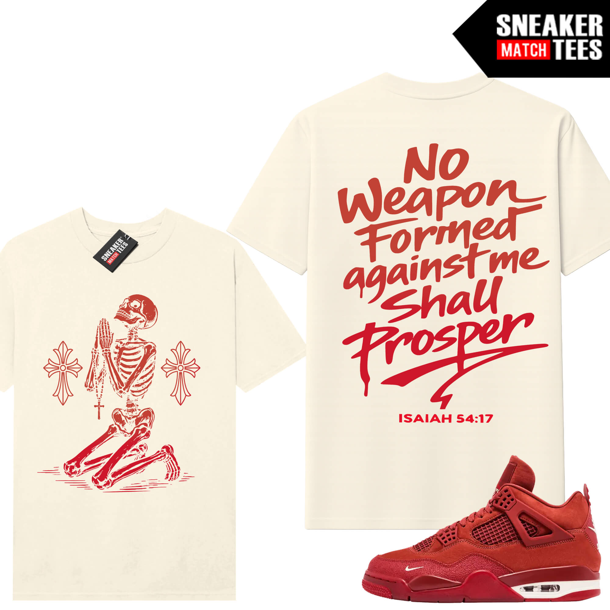 Nigel 4 Brick By Brick AJ4 Sneaker Match Tees Sail No Weapon