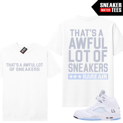 White Metallic 5 AJ5 Sneaker Match Tees White AWFUL LOT OF SNEAKERS