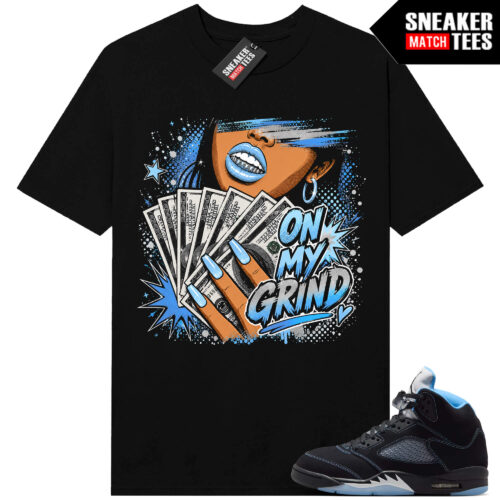 Black Carolina 5 AJ5 Sneaker Match Tees Black On My Grind